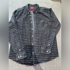 Supreme Jacquard Logos Denim Shirt 'Black'